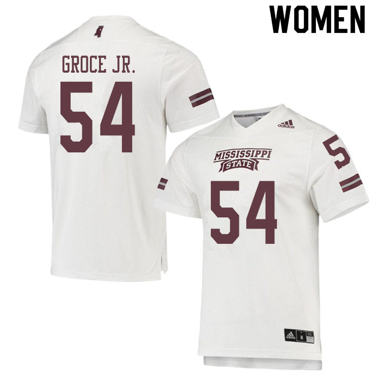 Women #54 Rodney Groce Jr. Mississippi State Bulldogs College Football Jerseys Sale-White